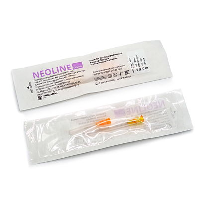 Канюля Neoline 25Gх50мм с иглой для прокола кожи 25Gх16мм фото 4